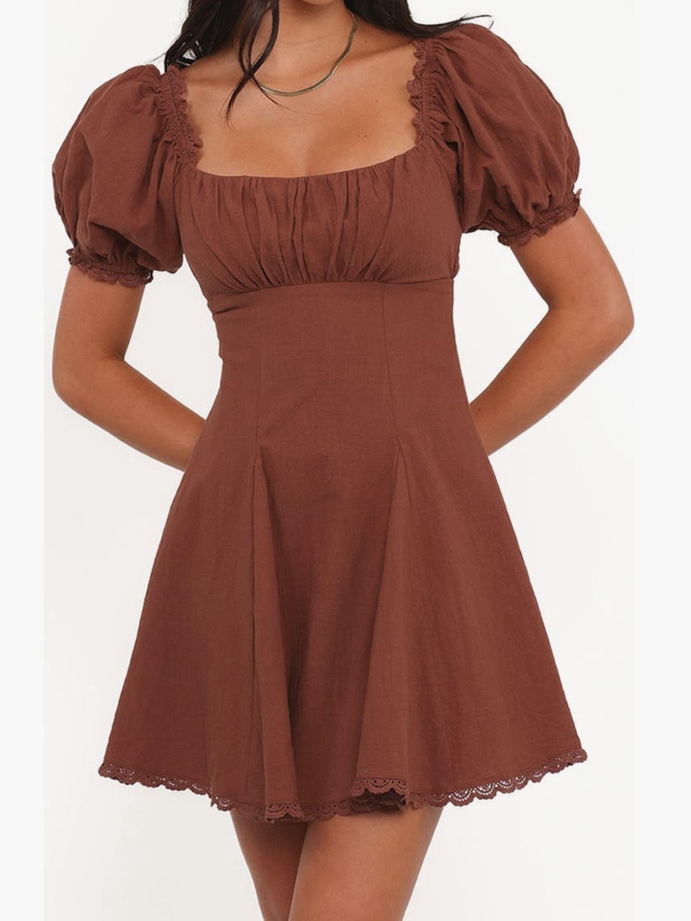 PETAL & PUP Anora Puff Sleeve Mini Dress